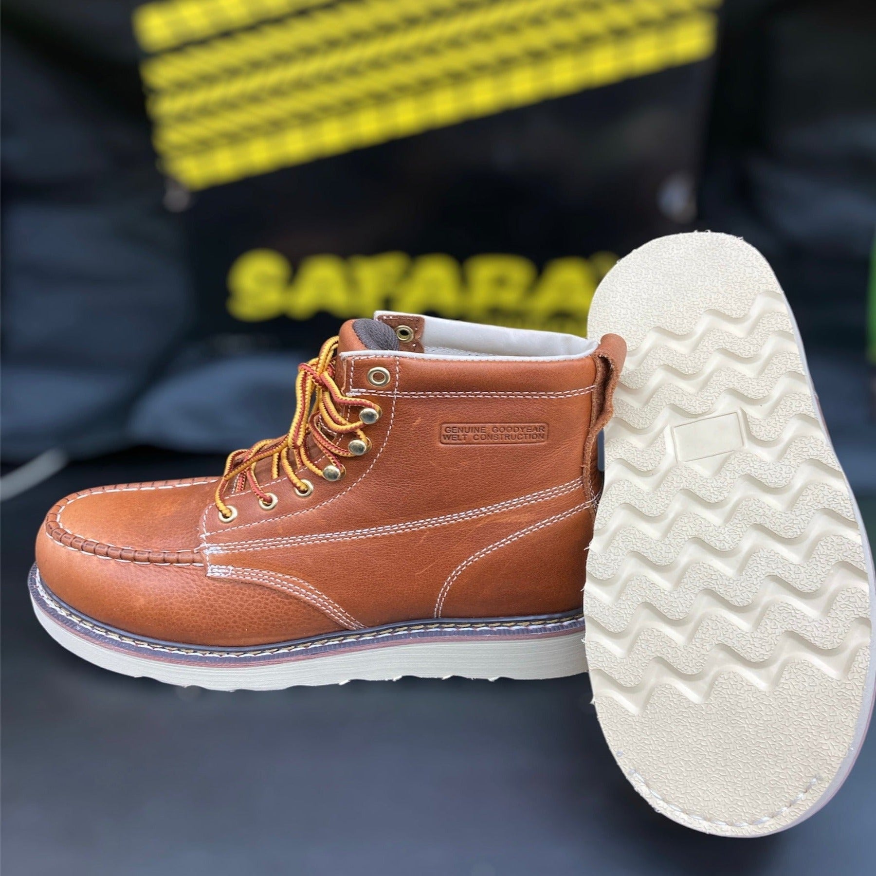 Safara Brown Steel Toe Boots